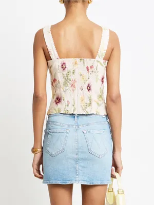 NWT Few Moda Halley Linen Corset Top size 4 palace garden floral kourt Tibi thumbnail 2