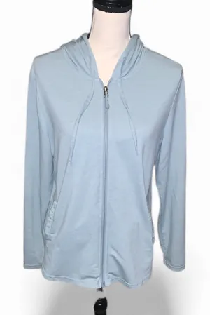 32 Degrees Cool Light Blue Full Zip-Up Hoodie Lightweight Pockets thumbnail 1