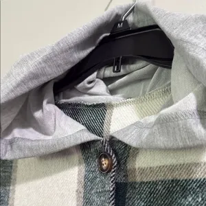 Fall Flannel Plaid Hooded Jacket with Hood thumbnail 7
