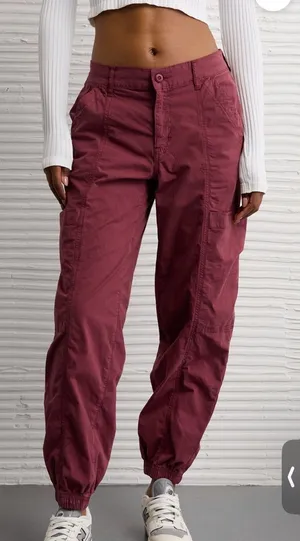 American Eagle Snappy Stretch High-Waisted Baggy Cargo Jogger thumbnail 1