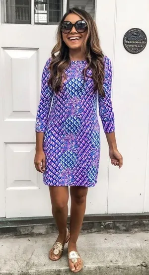 Lilly Pulitzer blue & pink pineapple print dress size Large thumbnail 2