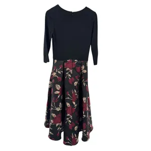 Hutch Black 3/4‎ Sleeve Floral Jacquard High Low Ball Gown Dress Size 2 Cocktail thumbnail 4