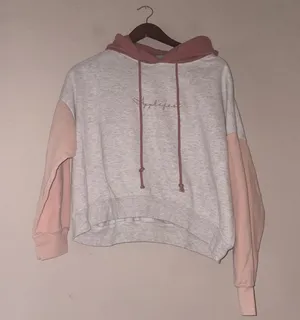 MV Sport Applefest Color-Block Hoodie - Heather Gray/Pink - Size Medium thumbnail 1