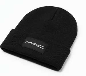 M·A·C Cosmetics Black Logo Knit Beanie Hat New OS thumbnail 1