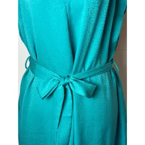 Current Air‎ Dress Women Medium Teal Silky Belted V Neck Short Sleeve Mini Party thumbnail 8