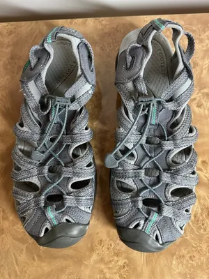 KEEN Whisper Sandals Women's 11 Gray Peacock Green Waterproof Hiking Water thumbnail 1