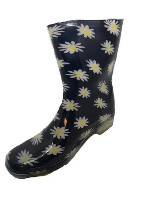 Daisy Floral Rain boots Size8 thumbnail 2