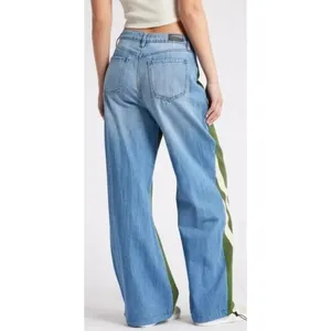 AUSTIN LANDING Sporty Jogger Jeans Green Stripes‎ Denim Back Size 5 Juniors thumbnail 6