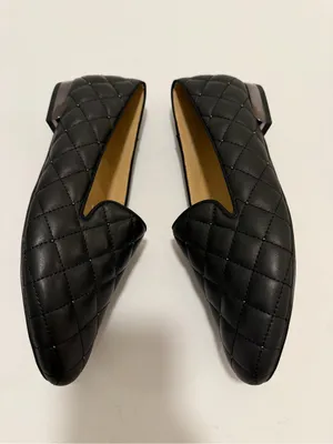 TALBOTS Ryan Stud Quilted Loafer Black Size 9 thumbnail 3