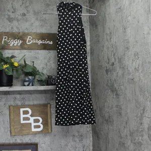 NWT RACHEL by Rachel Roy Polka Dot Harland Printed Halter Dress Black / White M thumbnail 6