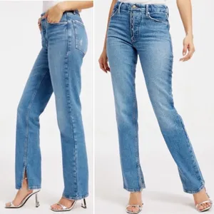 Good American Good Icon Split Inseam Jeans Size 10 / 30 Medium Wash Straight Leg thumbnail 10