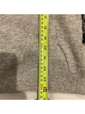 J.Crew wool gray and black lace front sweater szM bust39 thumbnail 6