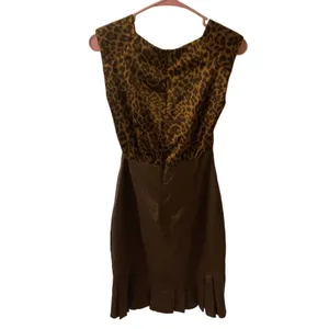 XOXO Brown Cowl Neck Cheetah Print Dress 5/6 Mobwife Coquette Girl Retrogirl Y2K thumbnail 3