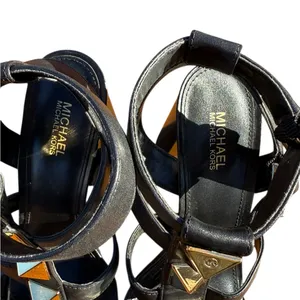 Michael Kors Wren Studded Leather Pyramid Block-heel Gladiator Sandals Sz‎ 5.5 thumbnail 11
