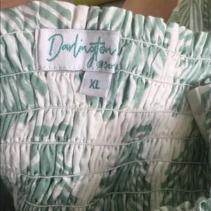 Darlington isle Amelia Island Flutter Shell Nap Dress white green XL thumbnail 4