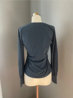 Nordstrom Long Sleeve Square Neck Top in Dark Slate thumbnail 3