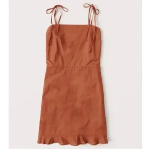 Abercrombie Terracotta Tie Strap Ruffle Hem Mini Dress thumbnail 3