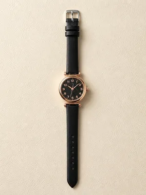 Geneva Rose Gold Case Black Starry Dial Leather Strap Women's Watch thumbnail 4