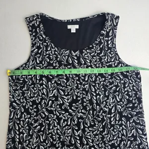 J.‎ Jill Womens Black White Floral Vine Print Scoop Neck Sleeveless Tank Top M thumbnail 5