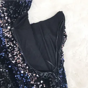 FREE PEOPLE Glitter & Gold Sequin Velvet Midi Dress‎ Blue Black Size Medium New thumbnail 10