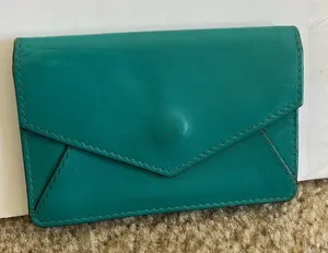 Oakley leather coin purse wallet Teal green Snap Button Card Slot Compact Aqua thumbnail 1