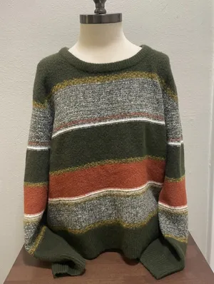 Skies Are Blue Colorblock Crewneck Green Women’s Size M thumbnail 1