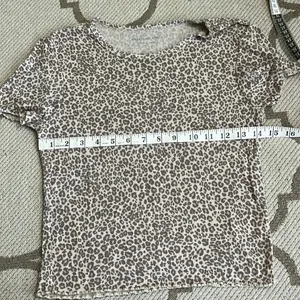 American Eagle Outfitters Soft & Sexy Rib Cheetah Print Ruffled trim Top thumbnail 7