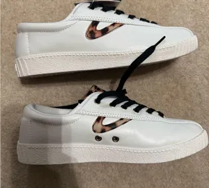 NWT Tretorn White Sneakers with Leopard Accent thumbnail 2
