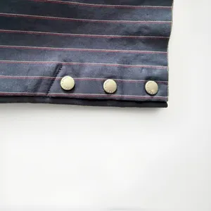 Rag & Bone Simone Cropped Side Snap Pants Women's Size 4 Navy Red Pinstripe thumbnail 4
