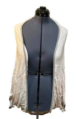H.I.P. Women’s Size Large Open Front Circle Cardigan Top Light Pink Beige Gray thumbnail 1
