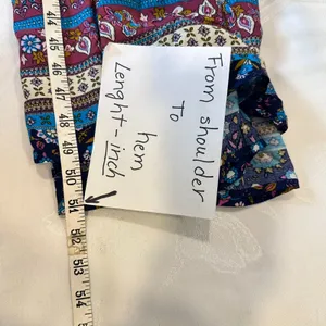 Umgee Size-L Boho Tiered Maxi Dress‎ | Blue Floral Paisley thumbnail 4