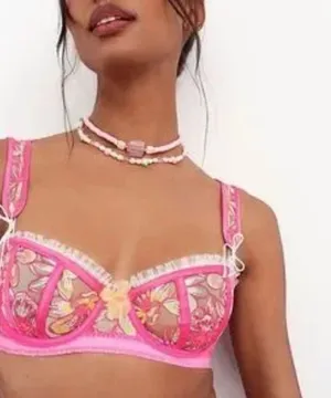 For‎ Love & Lemons Electric Embroidery Underwire Bra XS $135 thumbnail 1