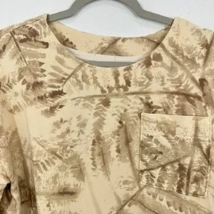 REI Co-op‎ Long Sleeve Pocket T Shirt Fern Botanical Print Women's Large thumbnail 2