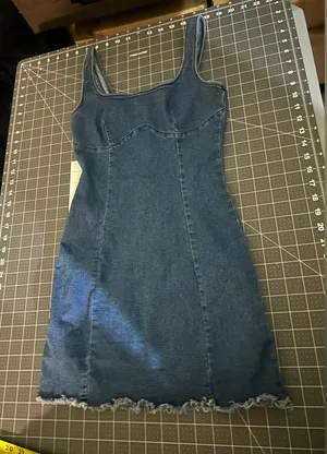 SHEIN Denim Blue Mini Dress thumbnail 1