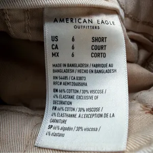 American Eagle Super High Rise Baggy Wide Leg Chino Pants Beige 6 Short thumbnail 9
