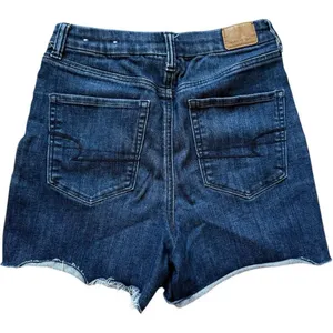Womens American Eagle AEO Denim Curvy Hi-Rise Shortie Stretch Jean Shorts - Sz 8 thumbnail 2
