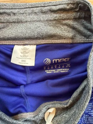 MPG Royal Blue Floral Athletic Shorts with Gray Waistband Size XS thumbnail 3