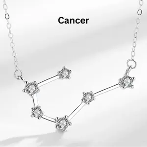 925 Silver Cancer Zodiac Necklace thumbnail 1