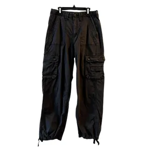 American Eagle AE Snappy Stretch Baggy Cargo Jogger Pants Black Size 6 thumbnail 3