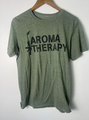 Kygunco WM MD Aroma Therapy Rifle Graphic T-Shirt Heather Green Short Sleeve thumbnail 1