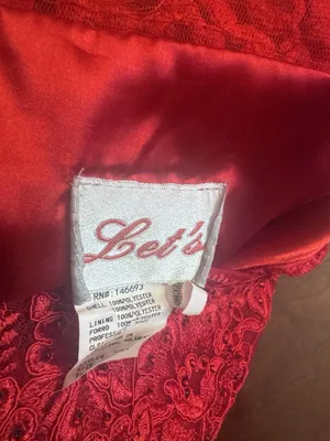 Let's Red Lace Applique Corset Prom Evening Gown SIZE XL thumbnail 9