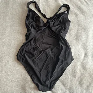 NWT CUPSHE One Piece Swimsuit Tummy Control Deep V Neck black size XL thumbnail 5