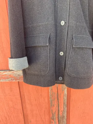 Herman Kay Women's Classic Black and Gray Pea Coat ~ Size L thumbnail 4