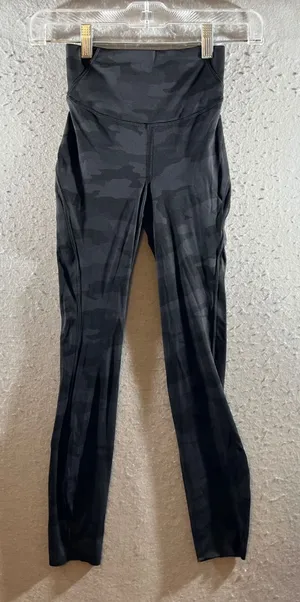 1247 |‎ Lululemon Align Camo High Rise Athletic Yoga Leggings Black Womens 0 thumbnail 1