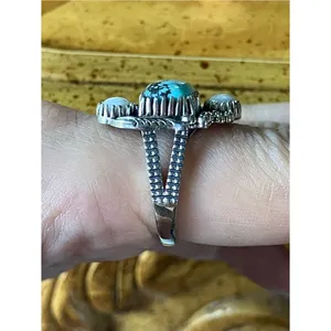 Blue Moon Turquoise White Buffalo Ring Size 8 thumbnail 2