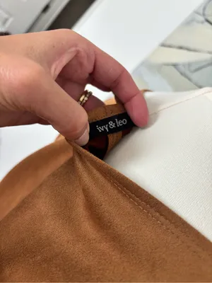 Ivy & Leo Classic Brown Suede-Effect Midi Dress thumbnail 3