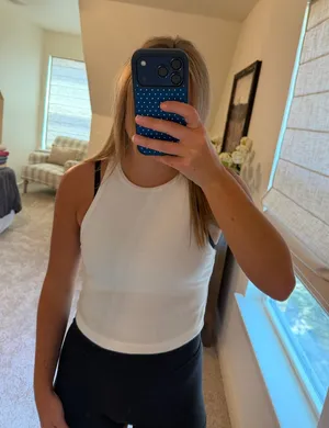 Aerie White Racerback Top thumbnail 1