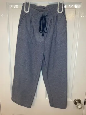 Umgee Blue Cropped Chambray Pants size S NWT thumbnail 3