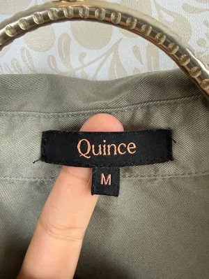 Quince Olive Green Vintage Wash Tencel Short Sleeve Camp Shirt - Size - Medium thumbnail 9