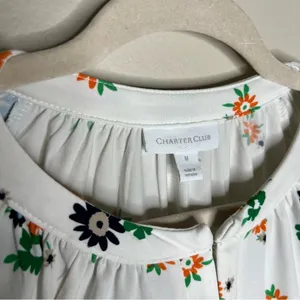 Charter Club Womens Size M‎ Floral Print Long Sleeve Stretch Liquid Knit thumbnail 3